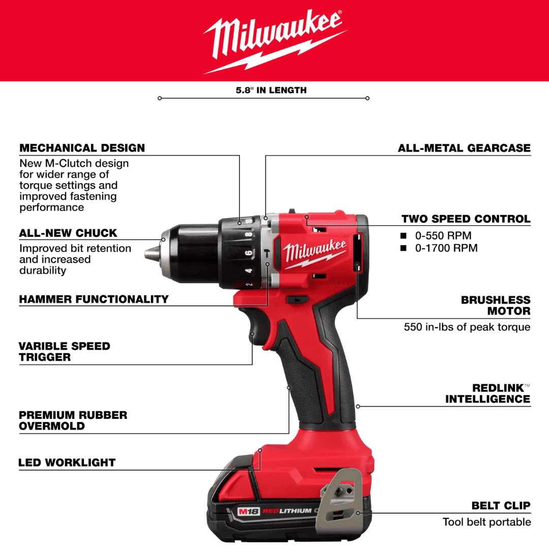 TALADRO PERCUTOR MILWAUKEE M18 3602-20 - COD:100665