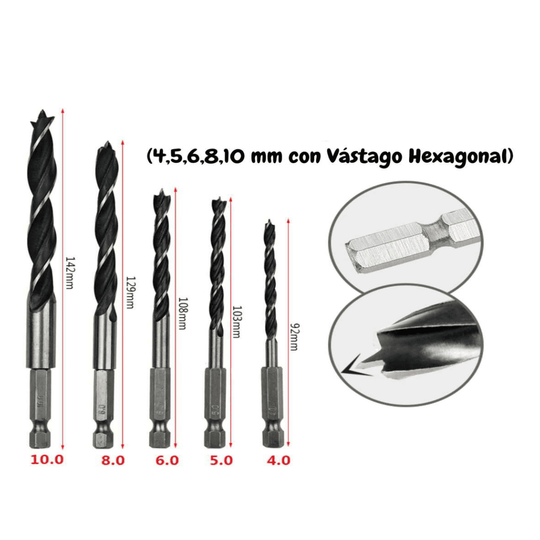 Juego de 5 Brocas para Madera - COD:100489