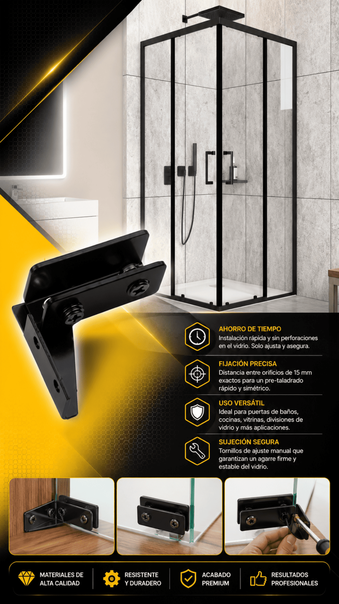BISAGRAS PARA PUERTAS DE VIDRIO - COD:101011