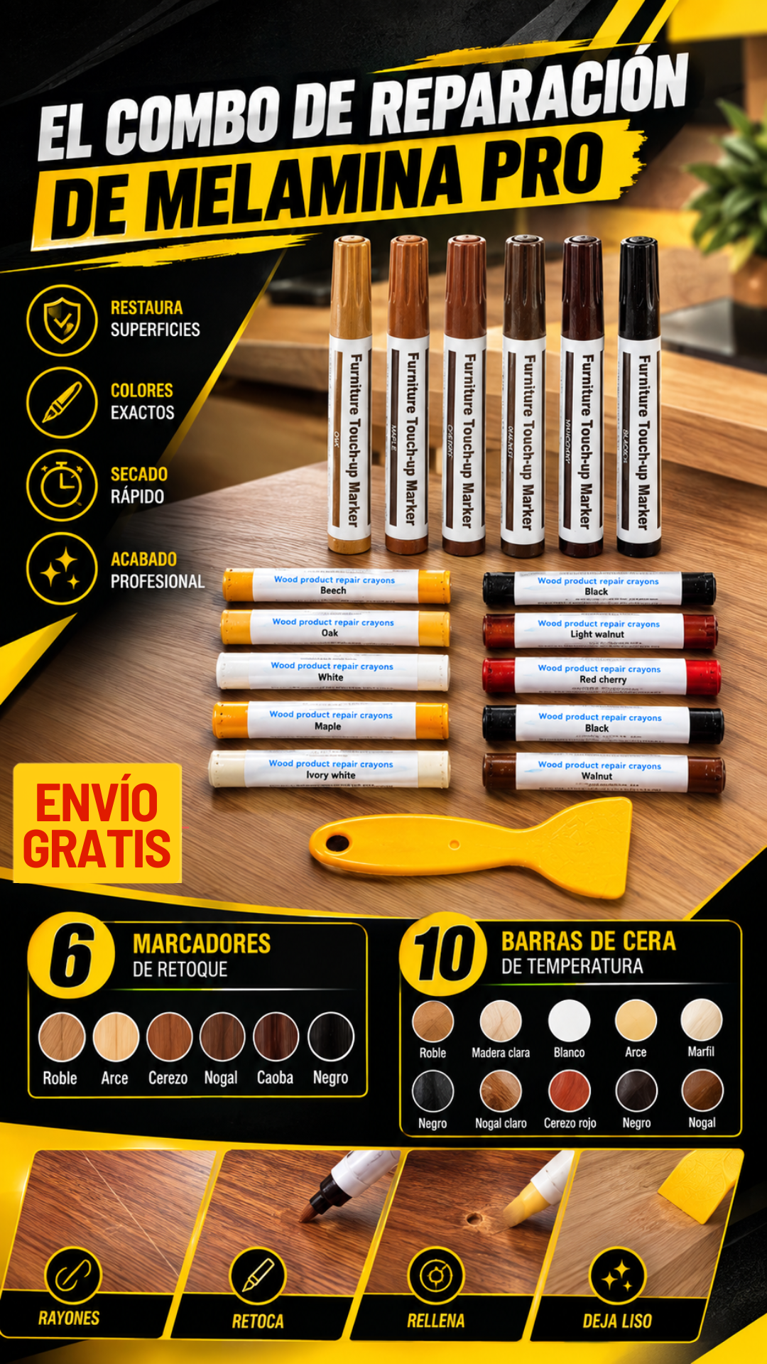 COMBO DE REPARACION DE MELAMINA PRO