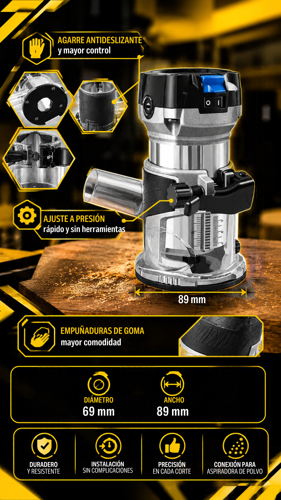 BASE de METAL Trimer para Router - 101042