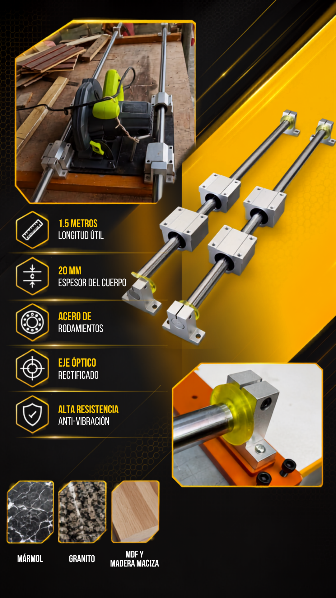 RIEL GUÍA  MULTIFUNCIONAL 1.5 M - COD:101025