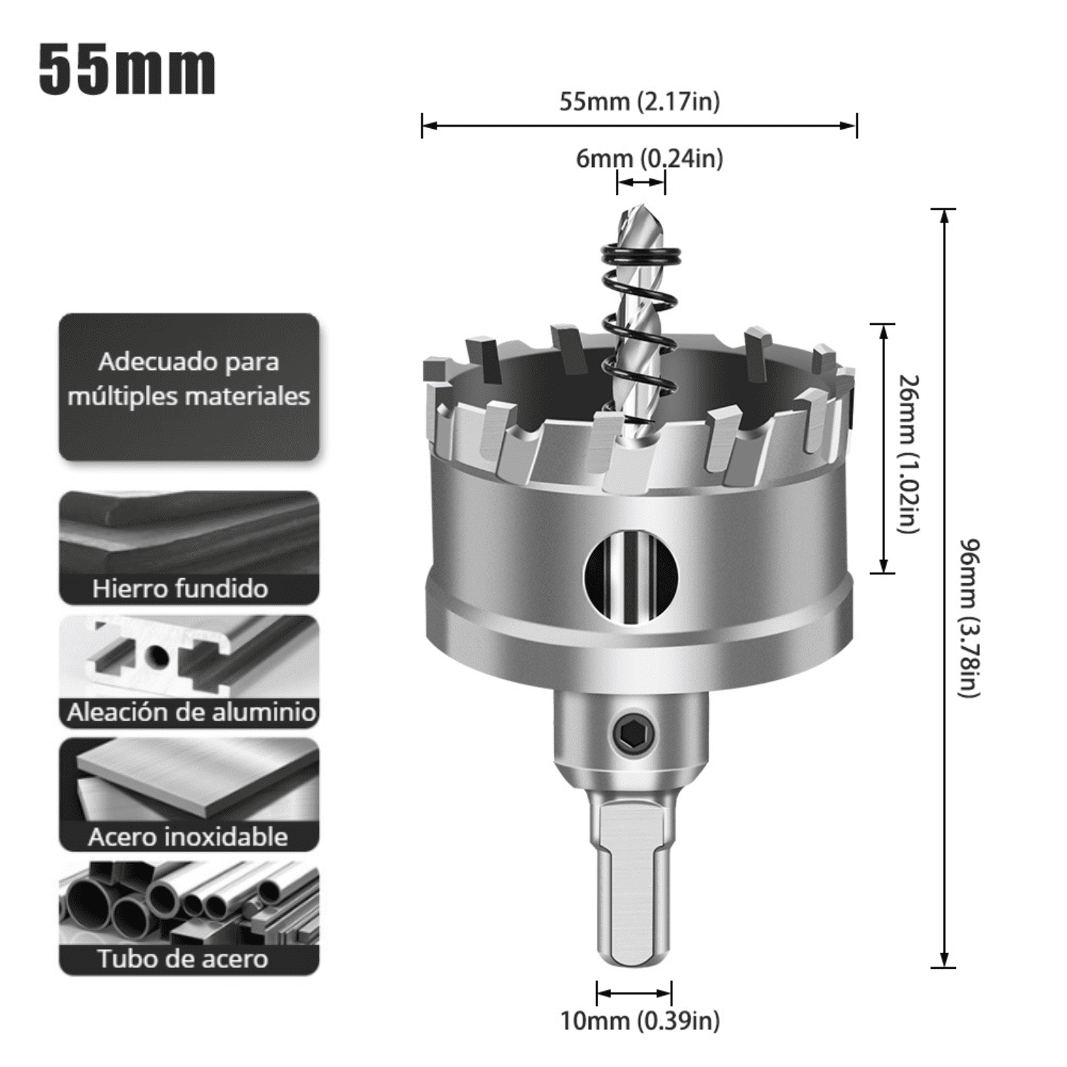BROCA COPA CARBURADA PRO 25MM, 35MM, 55MM – (COD:100086 - 100087 - 100088)