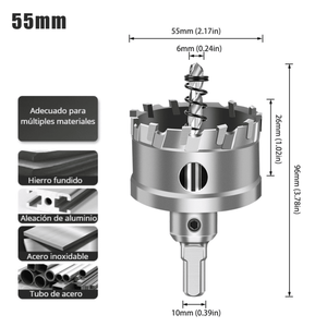 BROCA COPA CARBURADA PRO 25MM, 35MM, 55MM – (COD:100086 - 100087 - 100088)