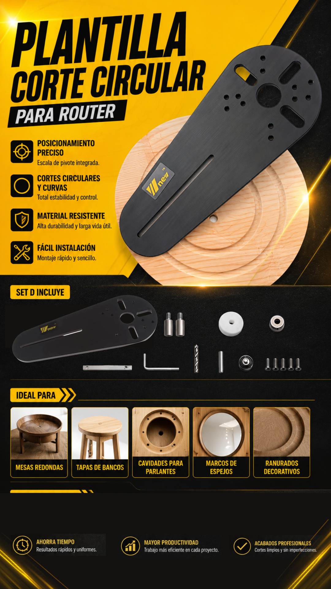 PLANTILLA CORTE CIRCULAR PARA ROUTER - COD:101028