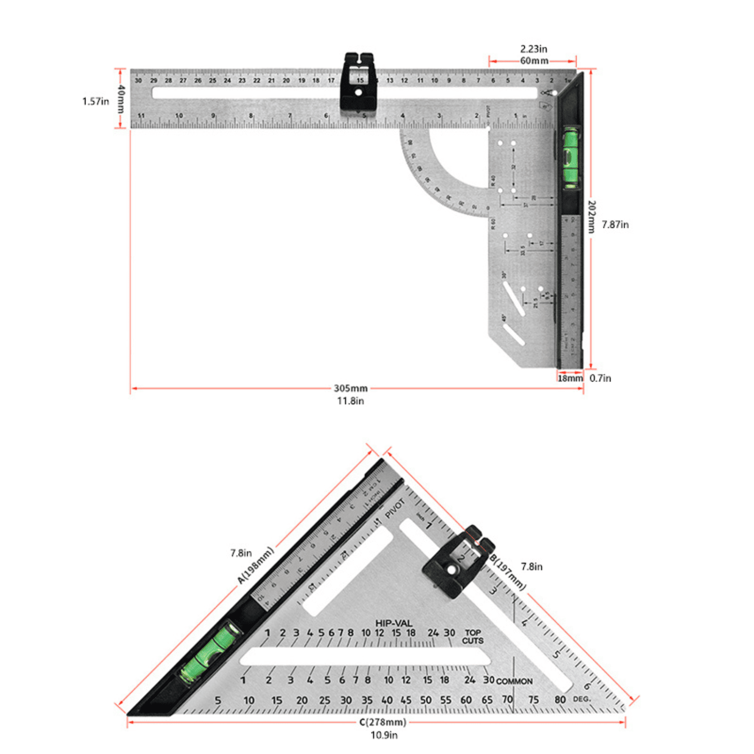 Escuadra Rápida PRO 7" y 12" – COD:100229 - 100228