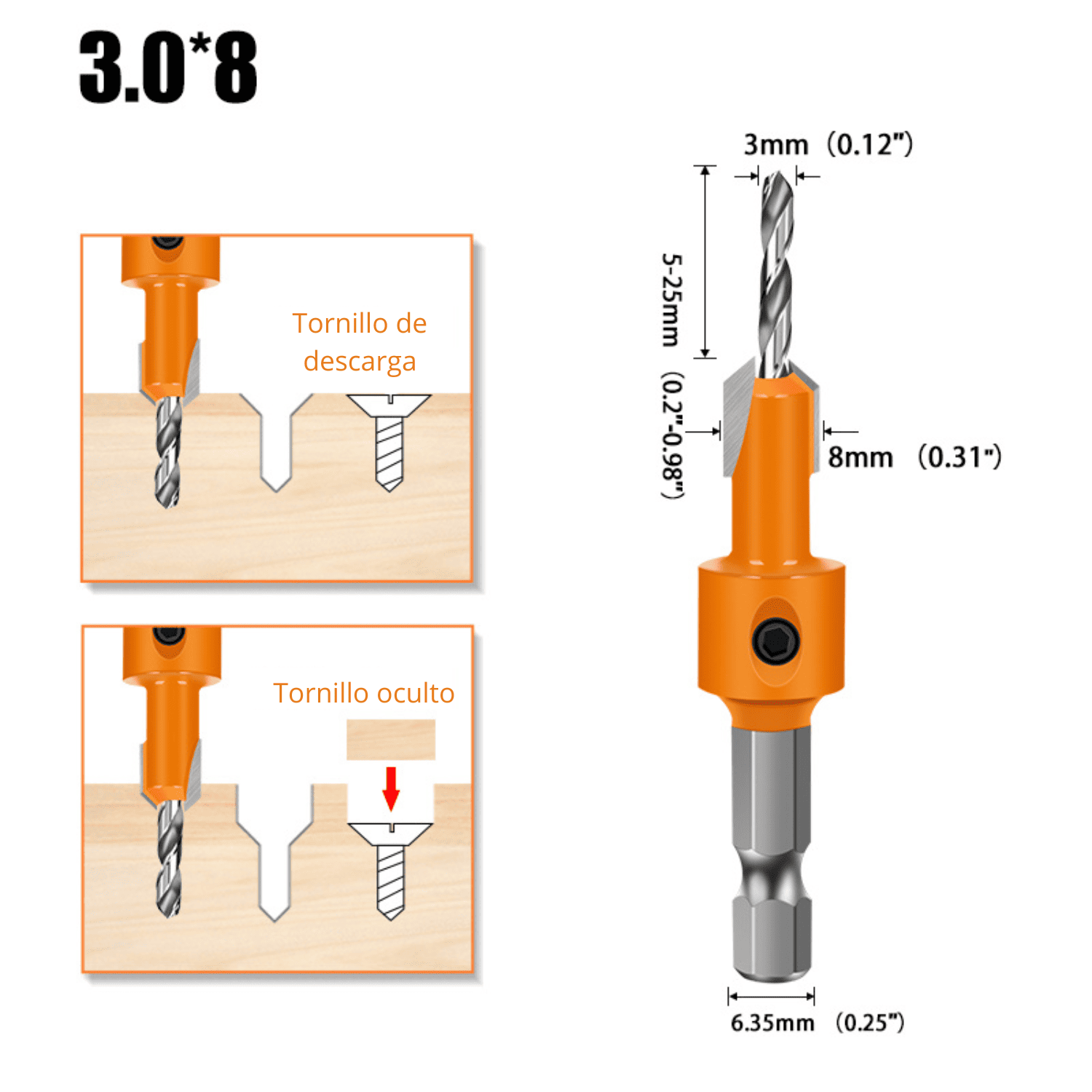Broca Avellanadora 2.8x8 mm & 3x8 mm - COD:100082 - COD:100081
