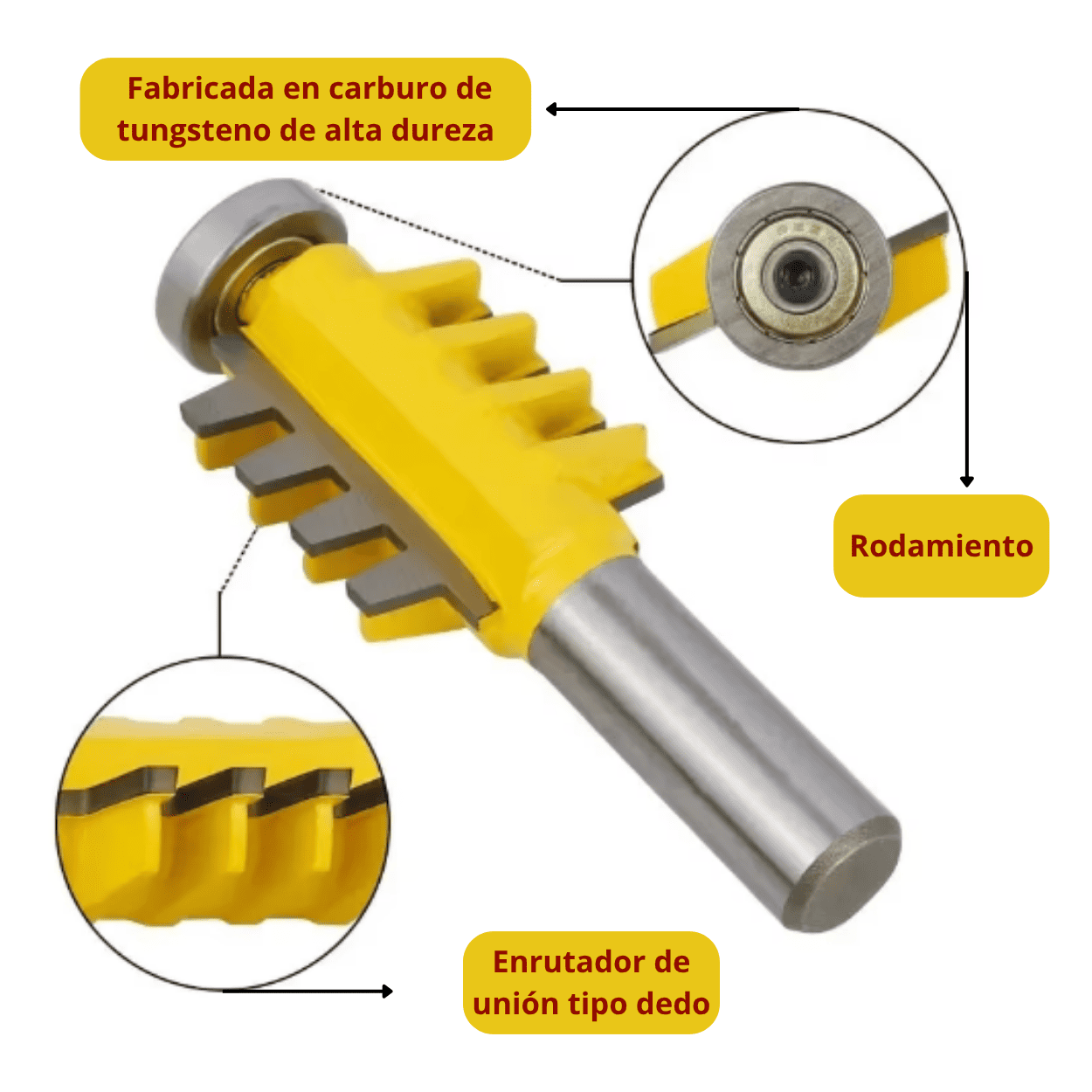 FRESA ENSAMBLE TIPO DEDOS  Vástago 1/2 - COD:100281