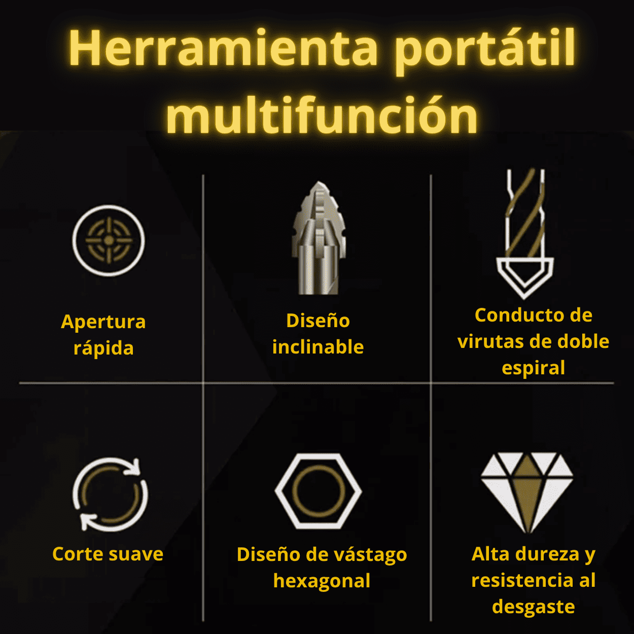 SET 5 BROCAS PRO  MULTIMATERIAL Triangulares - COD:100117