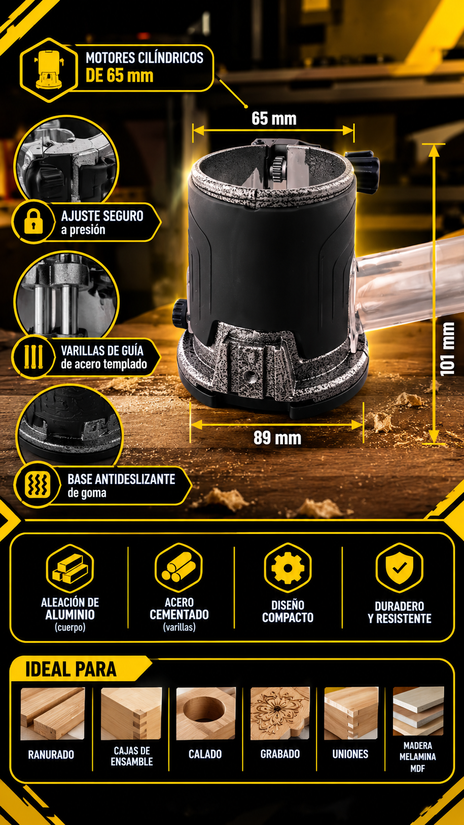 BASE de METAL Trimer para Router - 101042