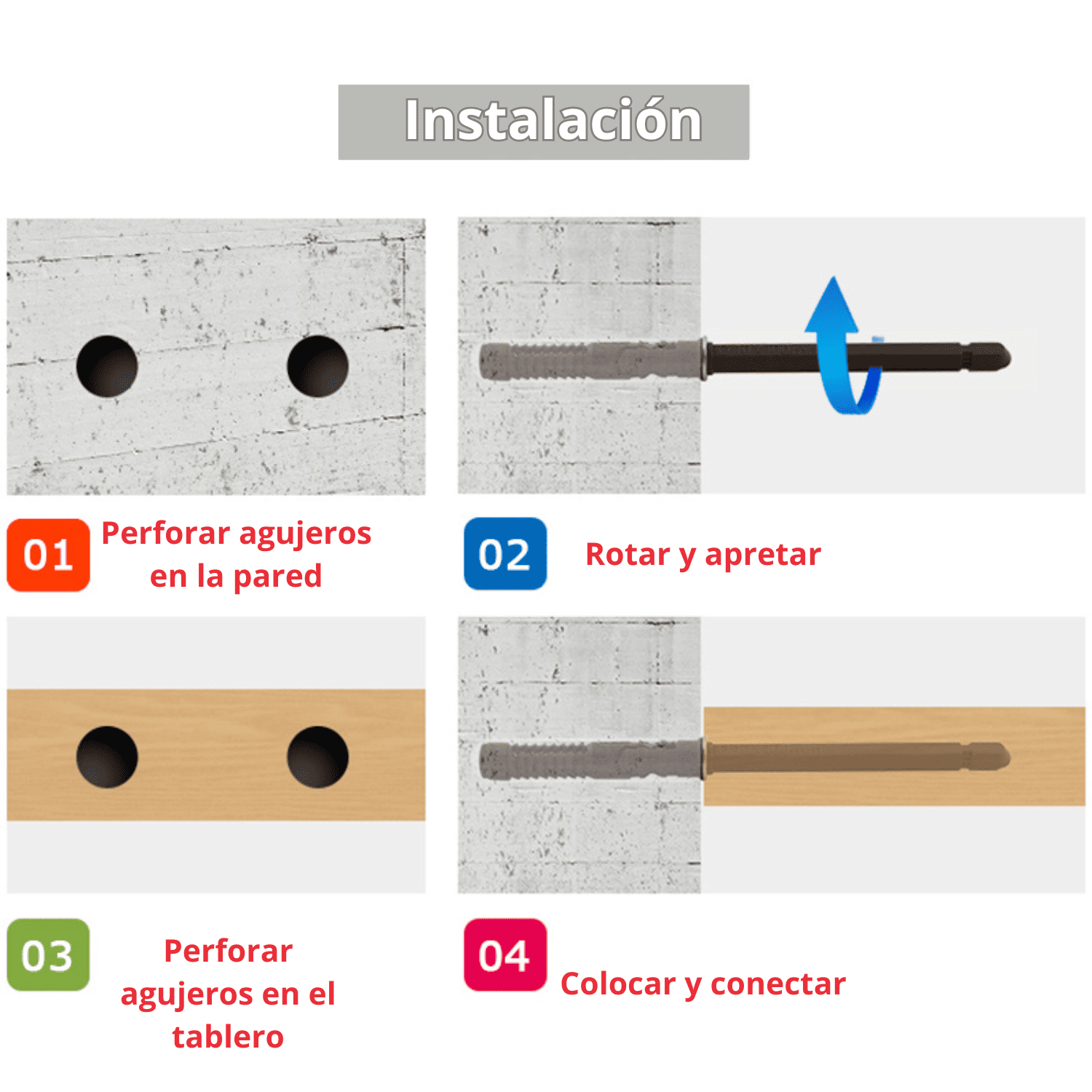 TORNILLOS OCULTOS DE 10X100MM & 10X145MM - COD:100552 - 100555