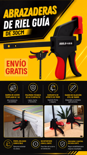 ABRAZADERAS DE RIEL GUÍA DE 30CM - COD:101032