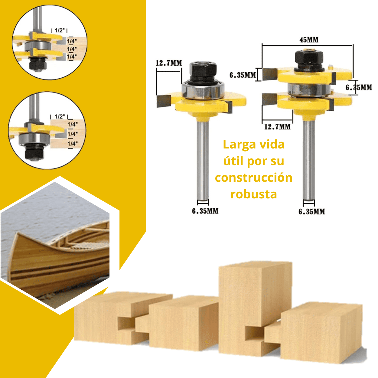 FRESA MACHIMBRADO RECTO VAST 1/4 - COD:100275