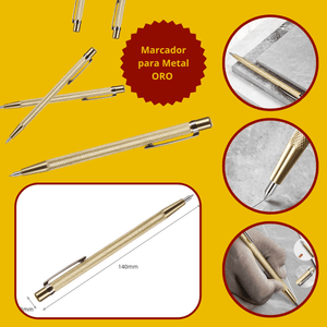 MARCADOR PARA METAL ORO – Punta de Tungsteno Afilada - COD:100345