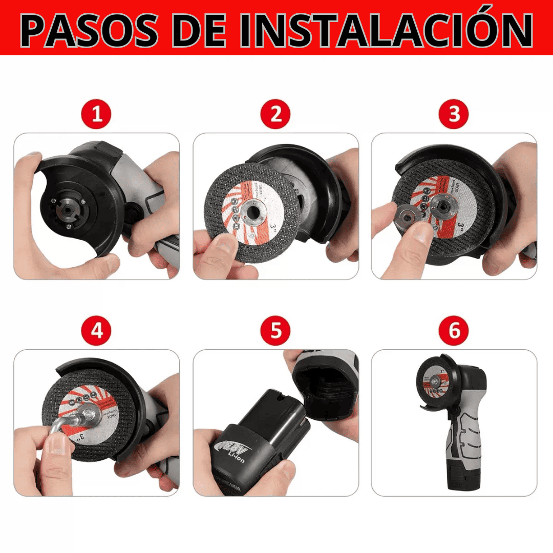 MINI Amoladora 16.8v –  kit Completo Con 2 Baterías y Maleta para transporte - COD:100623