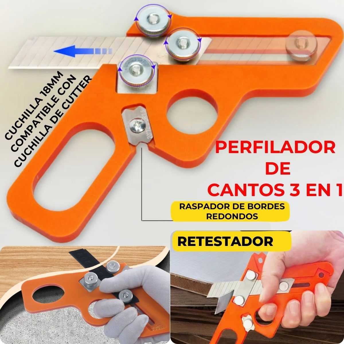 PERFILADOR DE CANTOS 3 EN 1 - (COD:100364 - 100165 - 100434)
