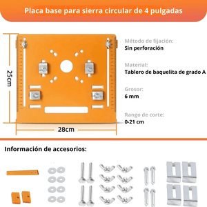 PLACA GUÍA PARA ROUTER &  SIERRA 4’’ - COD:100379