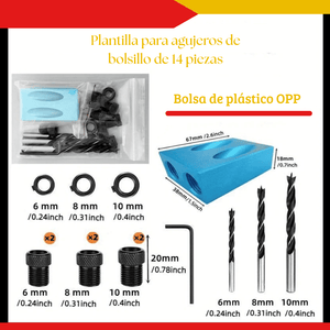 SET 15 PCS PLANTILLA AGUJEROS OCULTOS - COD:100391