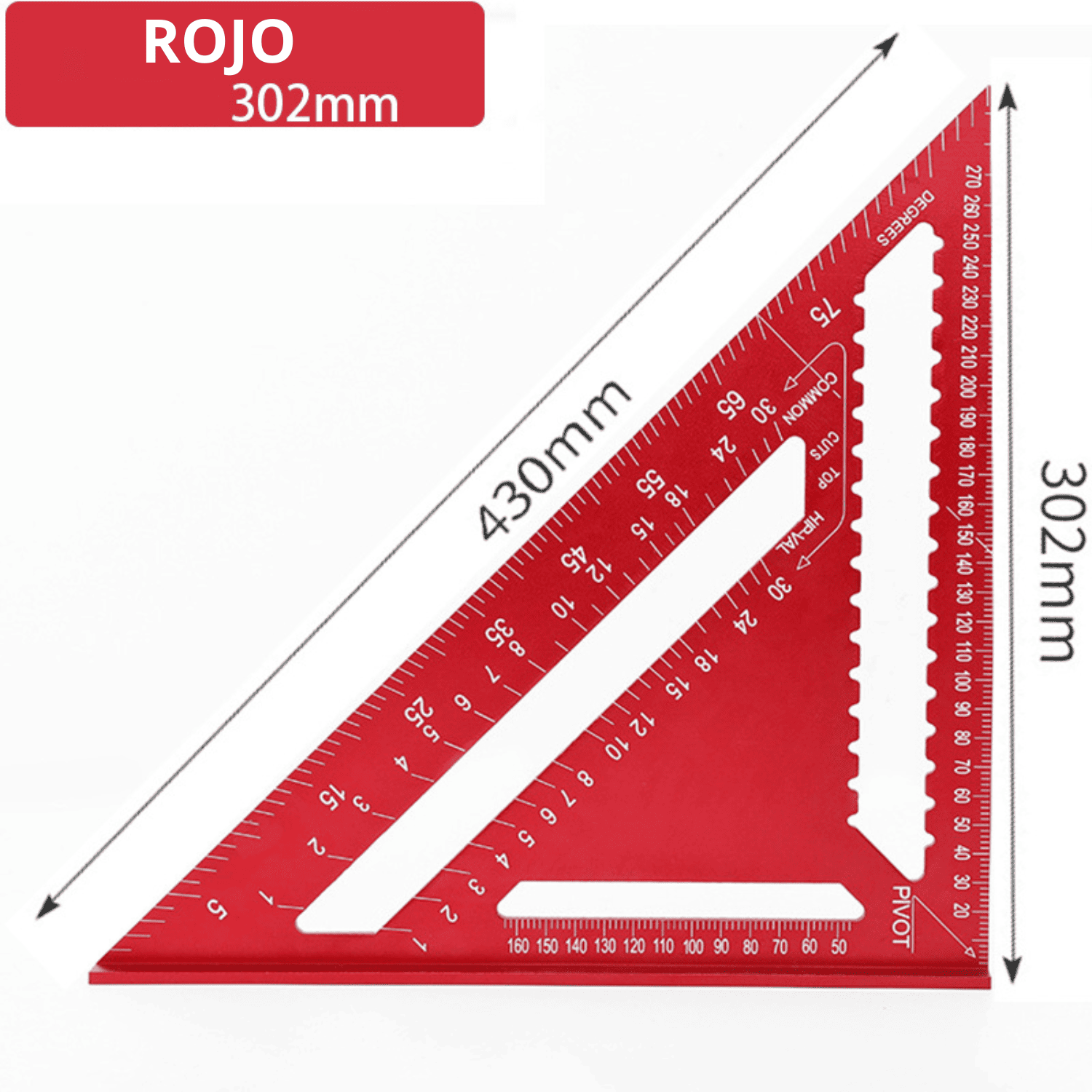 ESCUADRA RÁPIDA DE 12“ De Aluminio Alto Relieve - COD:100216 - 100215