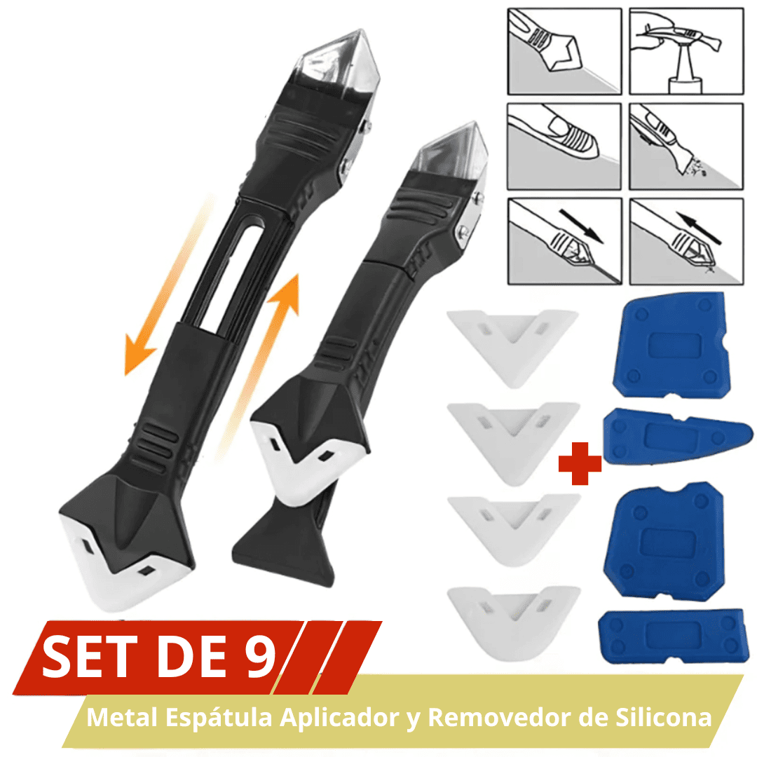 APLICADOR Y REMOVEDOR DE SILICONA 5 EN 1 & SET 4 PCS - COD:100465 - 100057