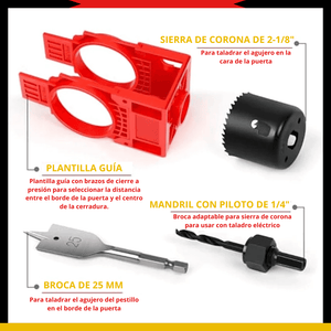 KIT DE INSTALACIÓN DE CERRADURA  Puertas De Madera - COD:100319