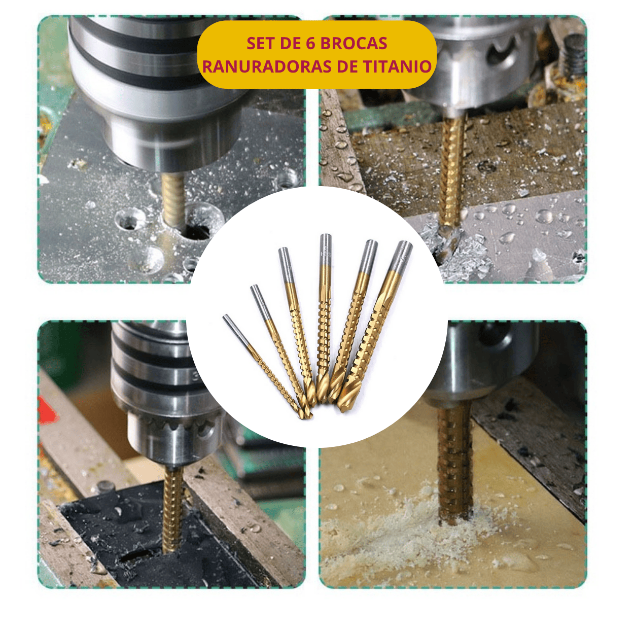 SET 6 BROCAS RANURADORAS - COD:100495