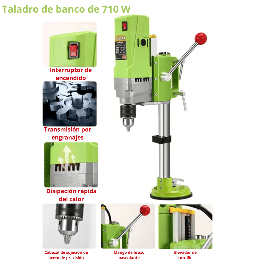 Taladro de Banco Portátil 2 en 1 Todoterreno + Super Ventosa - COD:100532