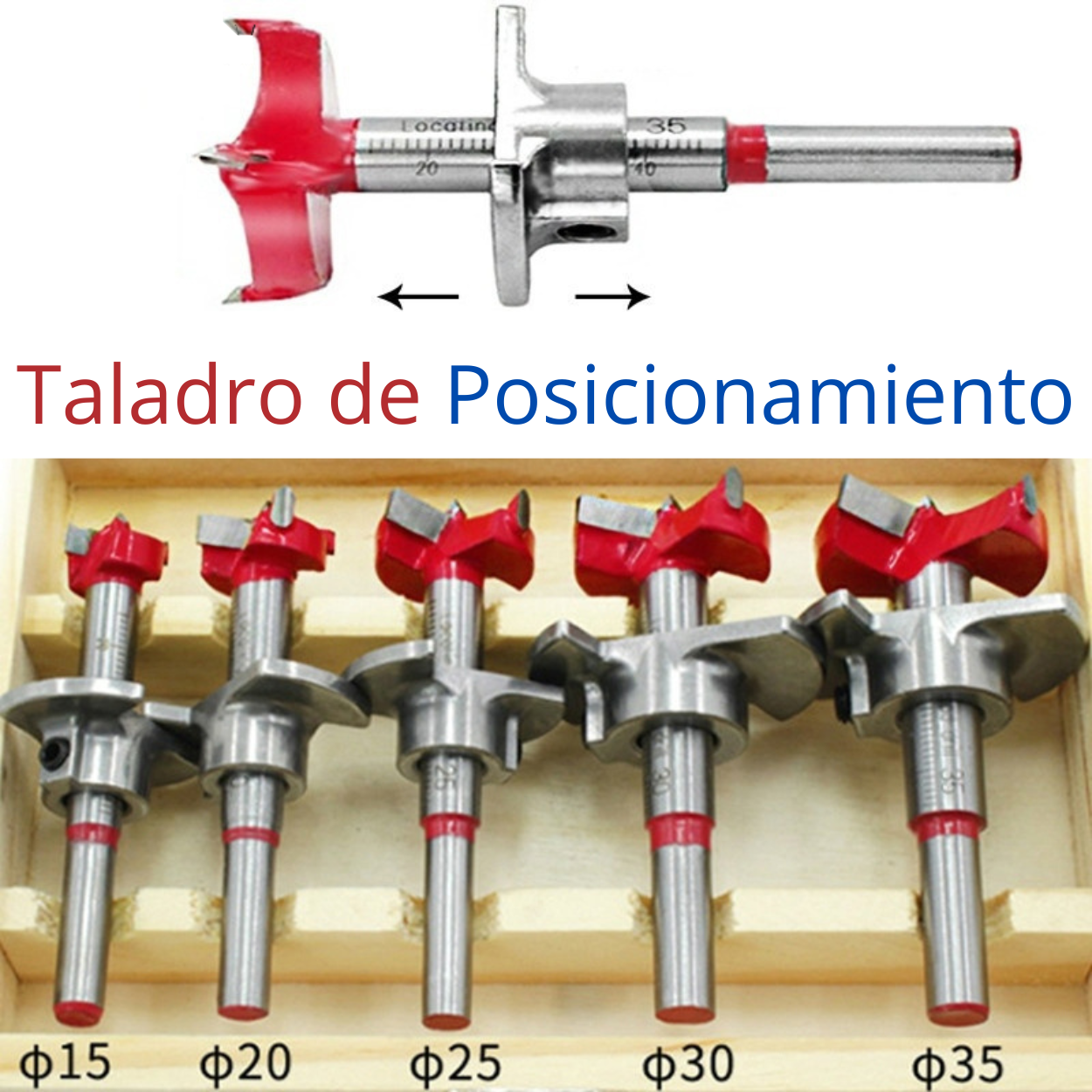 FORSTNER SET 5PCS TOPE REGULABLE - COD:100111