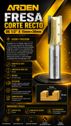 ARDEN FRESA CORTE RECTO DE 1/2" X 15mm×30mm - COD:101019