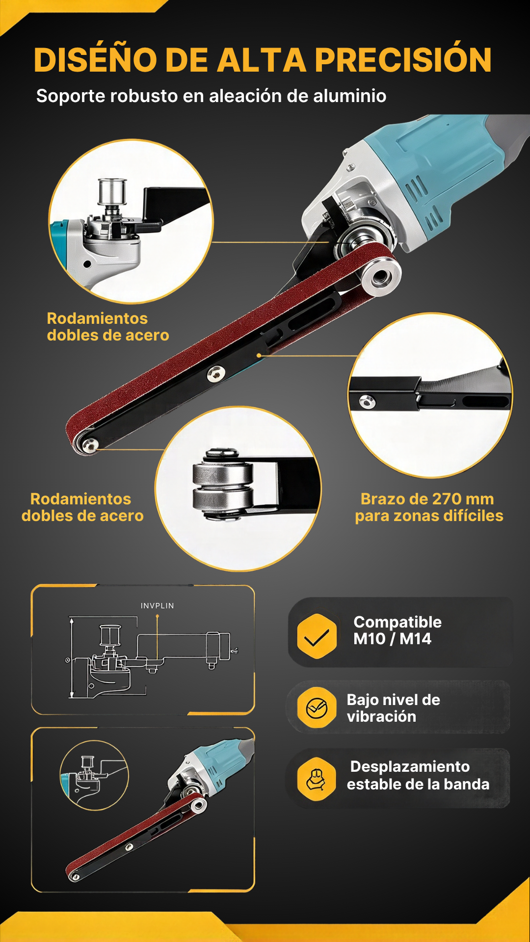 ADAPTADOR DE LIJADOR PARA AMOLADORA 115MM - 101037